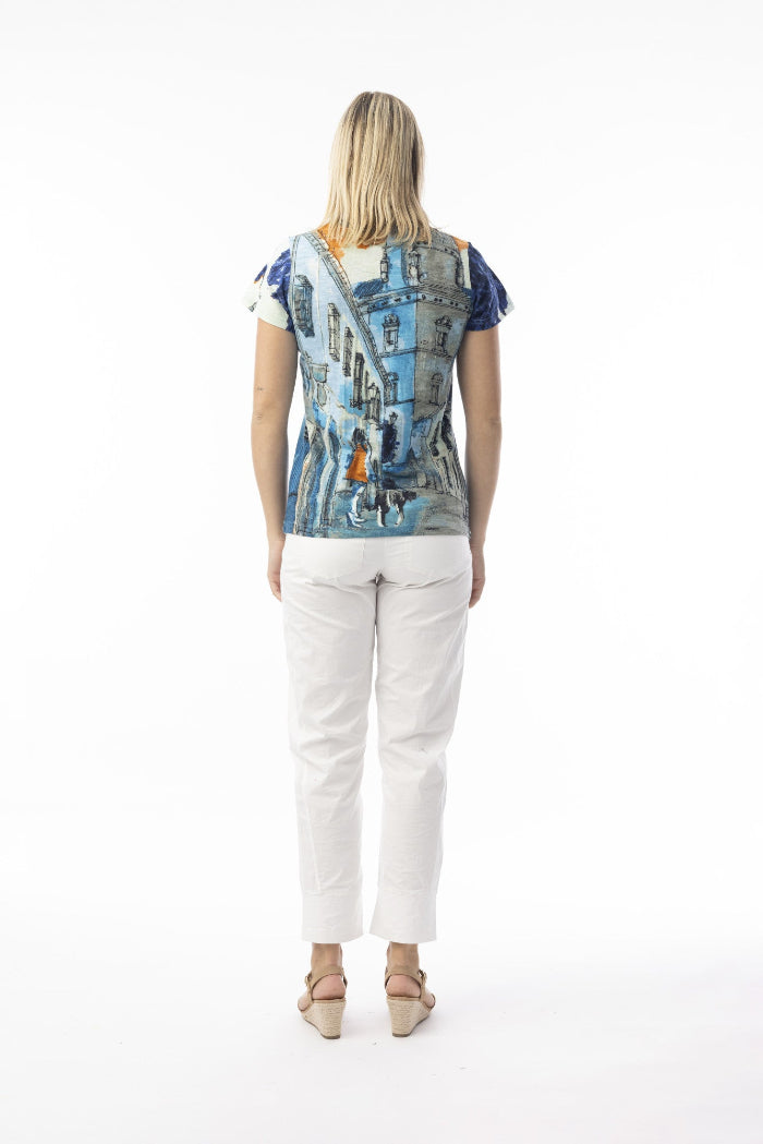 Orientique T-Shirt Basic Cut Crew Tower Blue