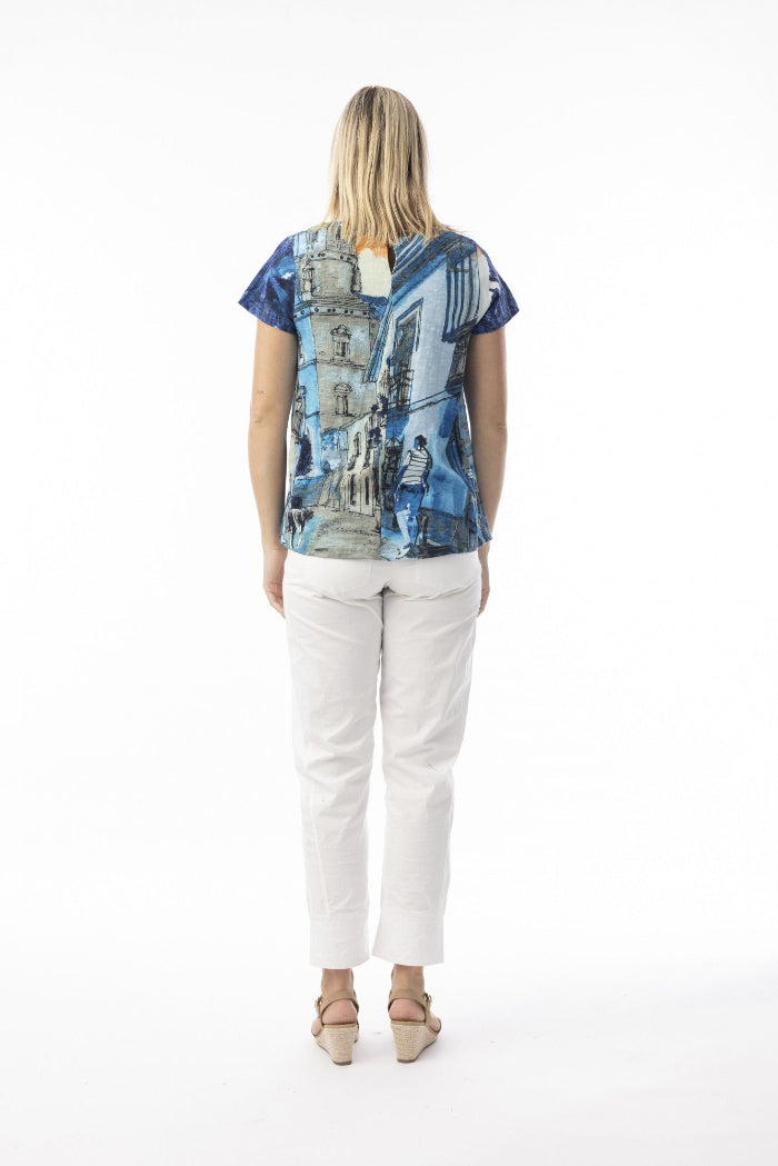 Orientique T-Shirt Contemporary V Neck Tower Blue