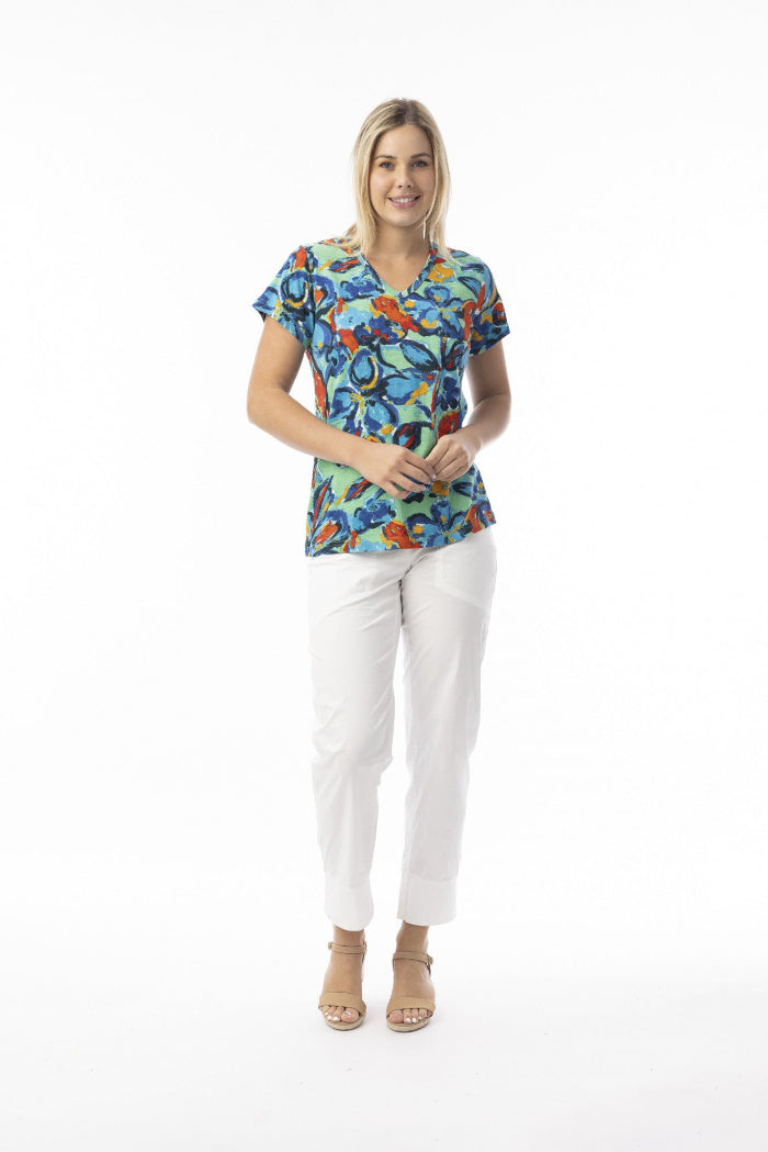 Orientique T-Shirt V Neck Floral