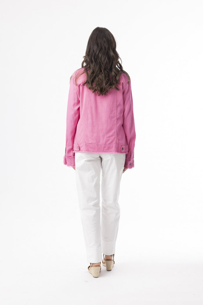 Orientique Linen Essential Jacket Hot Pink