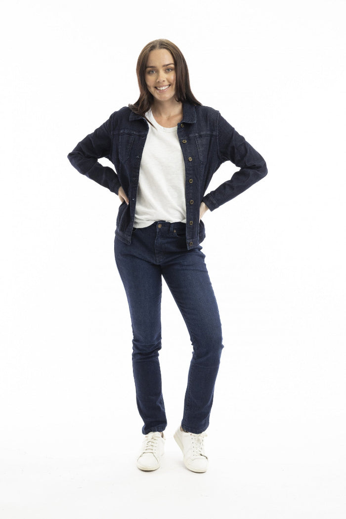 Straight Leg Jean Dark Denim