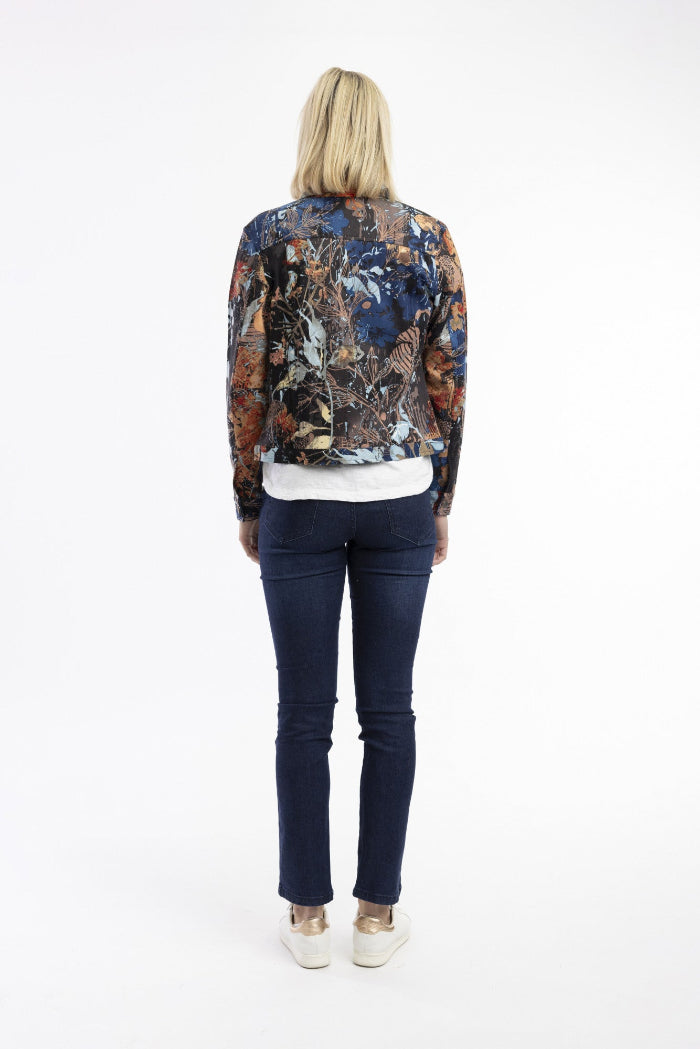 Orientique T-Shirt Biker Jacket Abstract Floral
