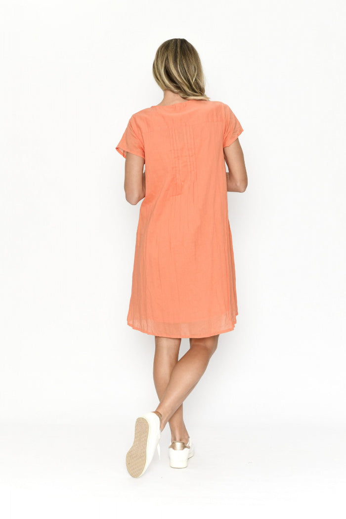 One Summer The Taylor Dress - NO IRONING! Coral